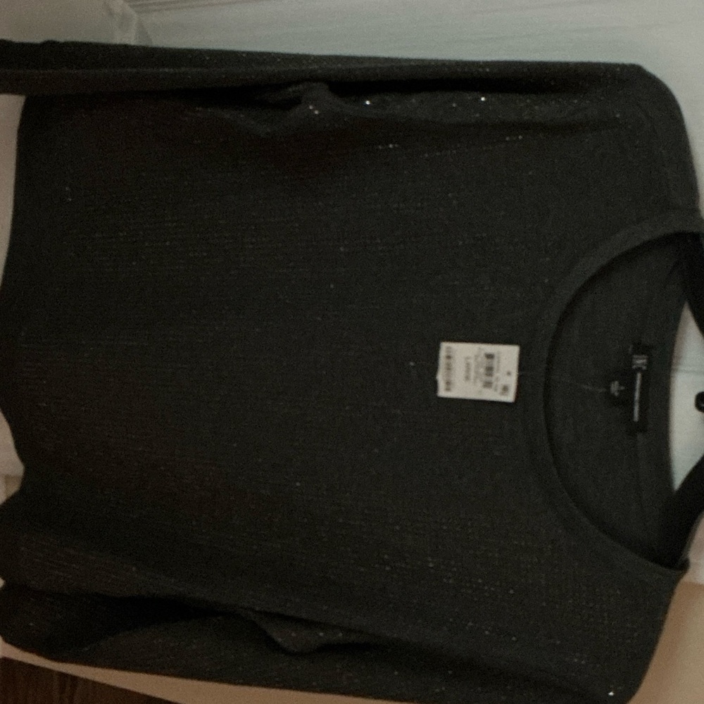INC International Concepts Men's Sparkle Black Crewneck Sweater